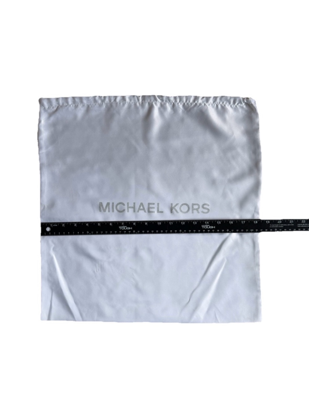 Michael Kors White Silver Drawstring Dust Bag 19"x19" Square Purse Shoes Storage - Picture 5 of 6
